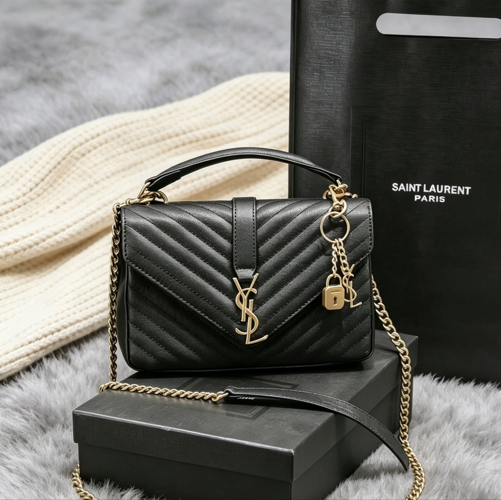 YSL College Leather Shoulder Bag